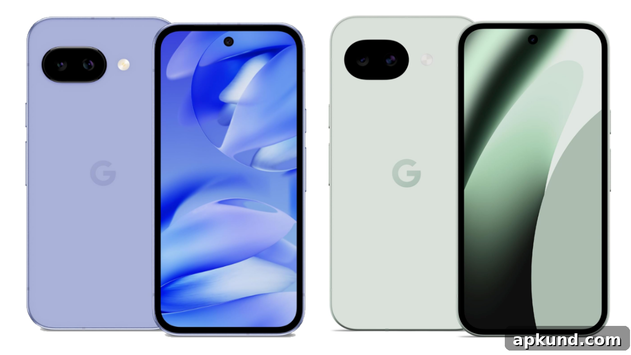 Pixel 9a (left) and Pixel 10a (right)