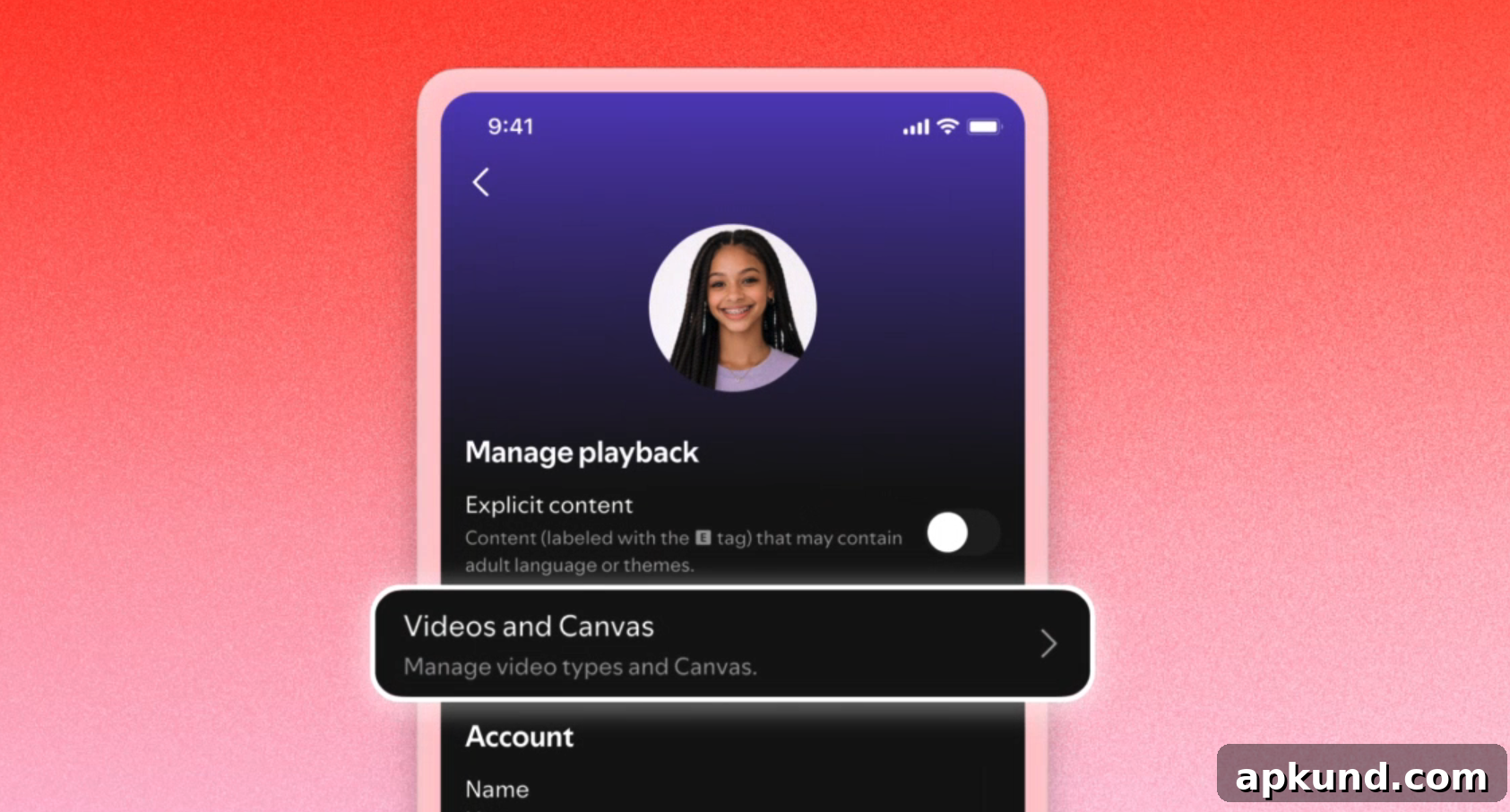 Spotify video controls screenshot