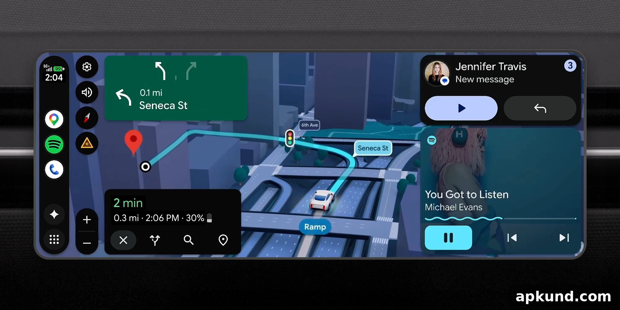 Android Auto immersive navigation
