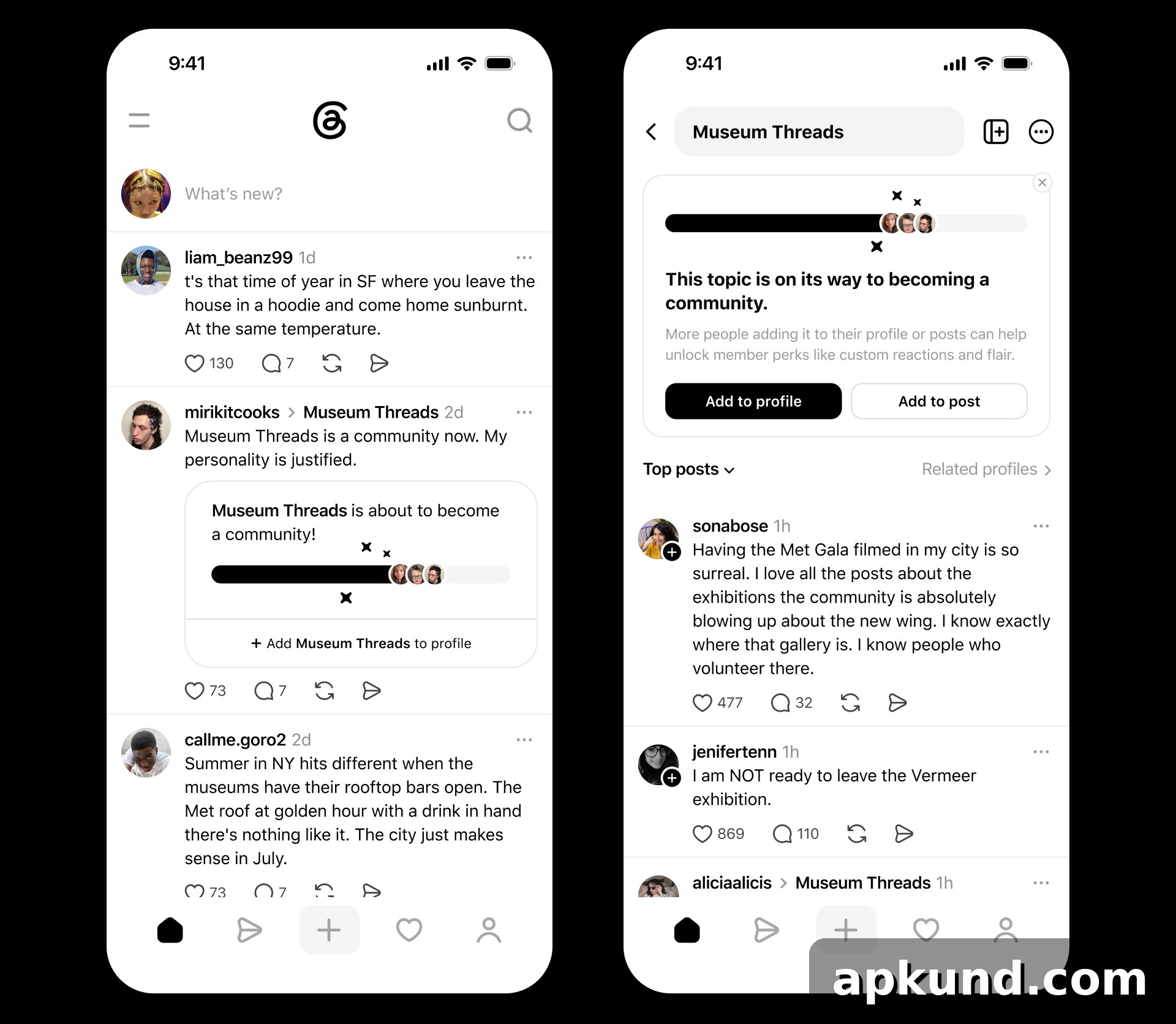 Communities feature on Threads