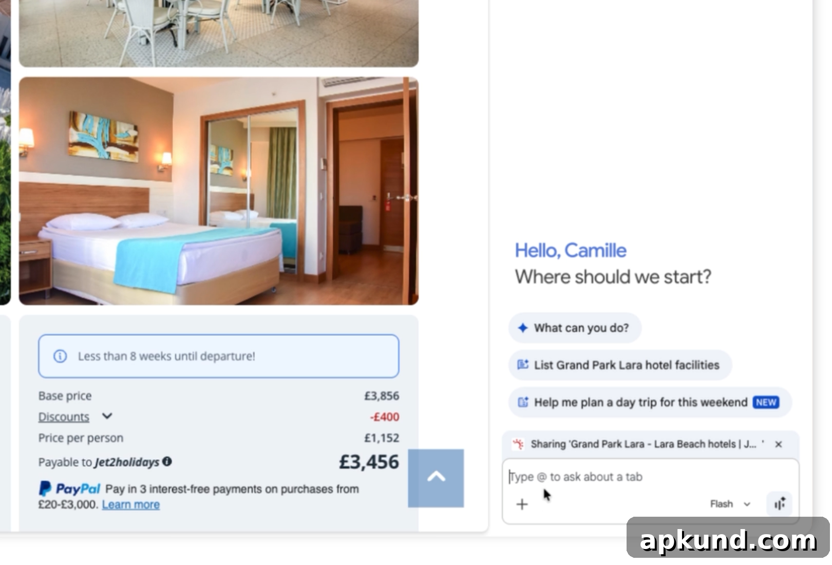 Google Gemini Chrome Integration Expands to a New Region 2 Gemini in Chrome example