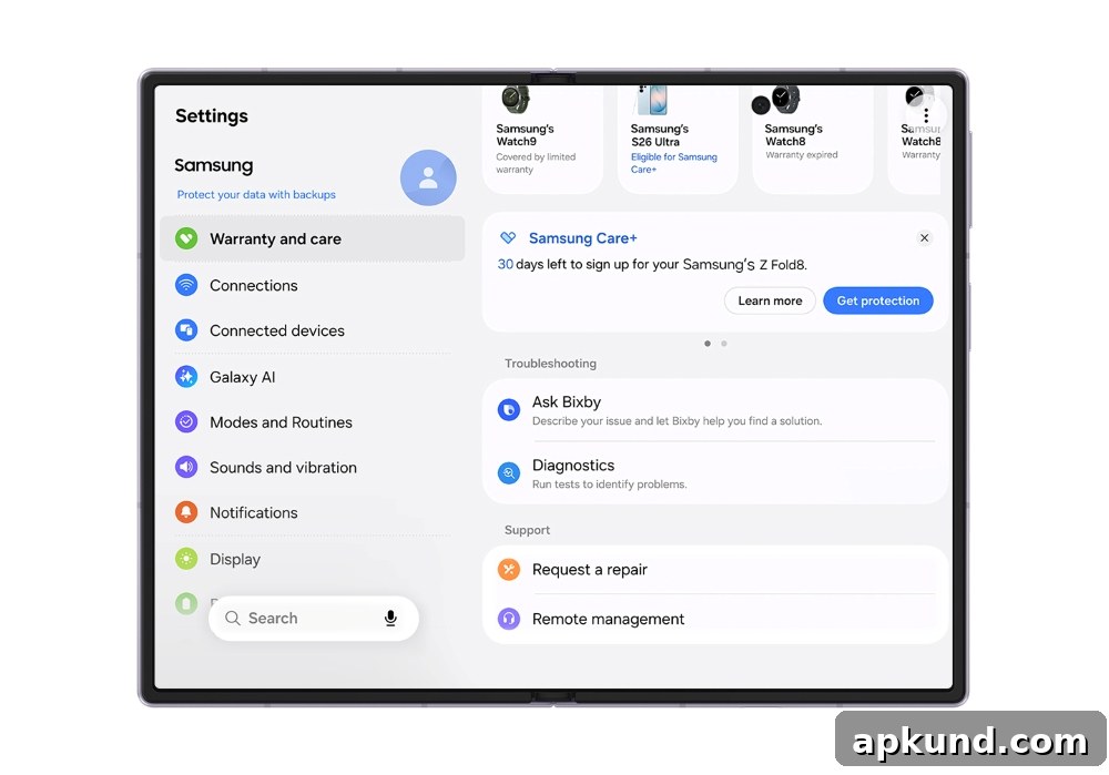 Samsung device display