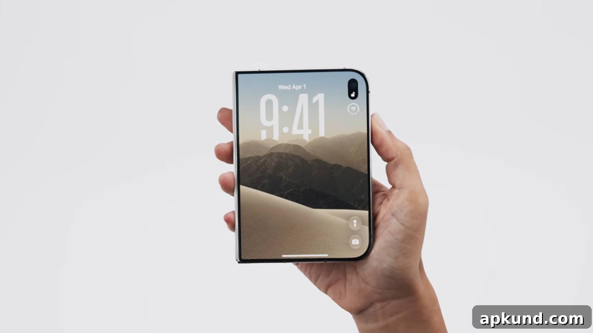 iPhone Duo open showing apps side by side
