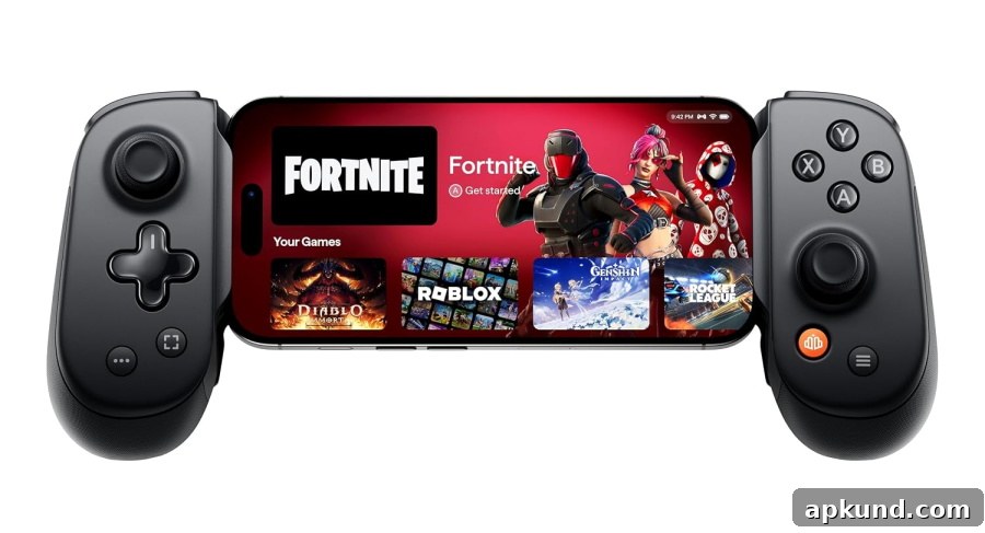 Mobile game controller attached to smartphone
